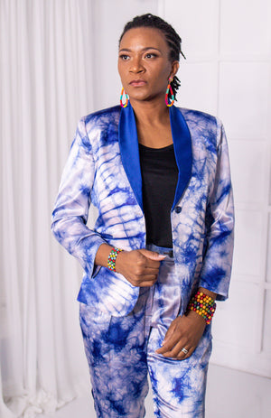 Adire Silk Blazer Suit- Accra